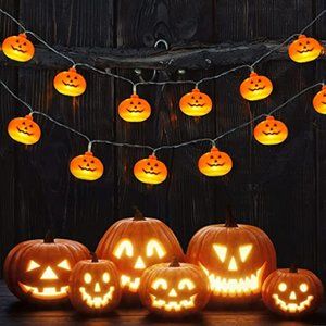 Halloween Decorations 19.7Ft 40 LED Pumpkin String Lights